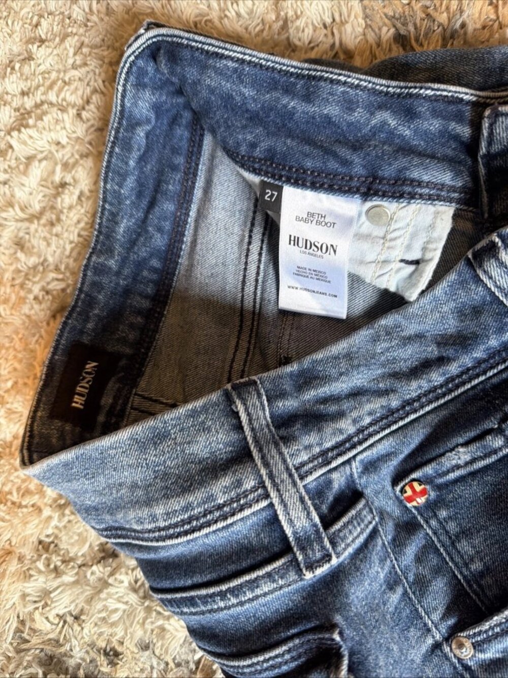 HUDSON Beth Baby Bootcut Jeans Blue Wash Stretch Women’s 27 - Picture 3 of 8